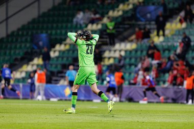 Luka Kharatishvili, Polonya ve Gürcistan milli takımları arasında oynanan UEFA Euro U-21 2025 maçında gol üstüne gol atarken görüldü (Maciej Rogowski)