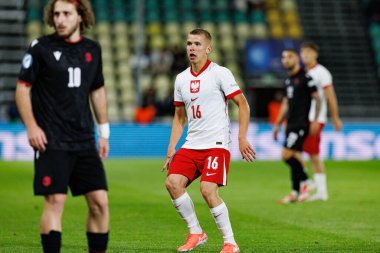 Antoni Kozubal, Polonya ve Gürcistan milli takımları arasında oynanan UEFA U-21 2025 maçında görüldü (Maciej Rogowski)