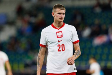Wiktor Bogacz, Polonya ve Gürcistan milli takımları arasında oynanan UEFA U-21 2025 maçında görüldü (Maciej Rogowski)