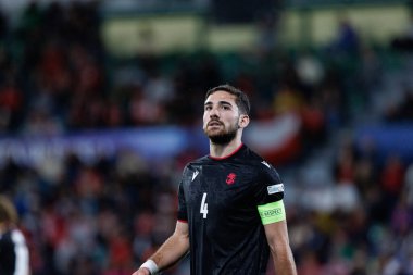 Saba Khvadagiani, Polonya ve Gürcistan milli takımları arasında oynanan UEFA U-21 2025 maçında görüldü (Maciej Rogowski)