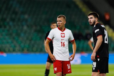 Antoni Kozubal, Polonya ve Gürcistan milli takımları arasında oynanan UEFA U-21 2025 maçında görüldü (Maciej Rogowski)