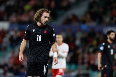 Luka Gagnidze, Polonya ve Gürcistan milli takımları arasında oynanan UEFA U-21 2025 maçında görüldü (Maciej Rogowski)