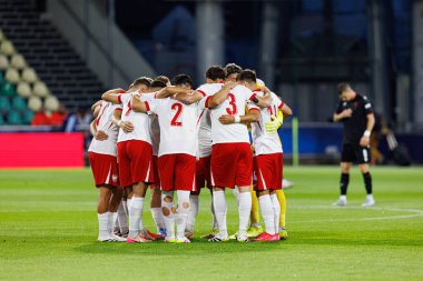 Polonya ve Gürcistan milli takımları arasında oynanan UEFA U-21-2025 maçında Polonyalı oyuncular görüldü (Maciej Rogowski)