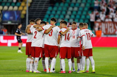 Polonya ve Gürcistan milli takımları arasında oynanan UEFA U-21-2025 maçında Polonyalı oyuncular görüldü (Maciej Rogowski)