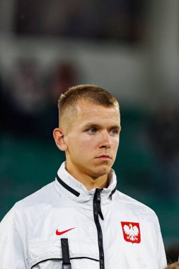 Antoni Kozubal, Polonya ve Gürcistan milli takımları arasında oynanan UEFA U-21 2025 maçında görüldü (Maciej Rogowski)