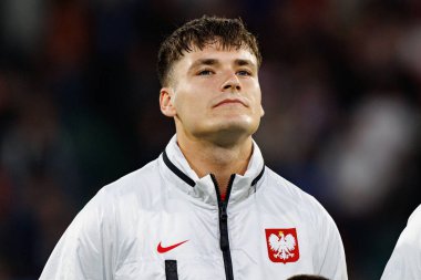 Aleksander Pyrka, Polonya ve Gürcistan milli takımları arasında oynanan UEFA U-21 2025 maçında görüldü (Maciej Rogowski)