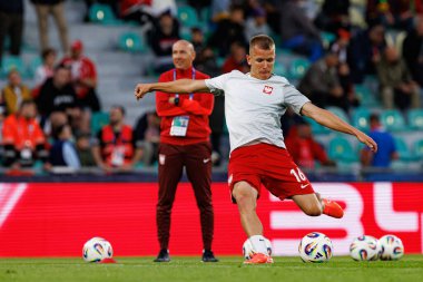 Antoni Kozubal, Polonya ve Gürcistan milli takımları arasında oynanan UEFA U-21 2025 maçında görüldü (Maciej Rogowski)