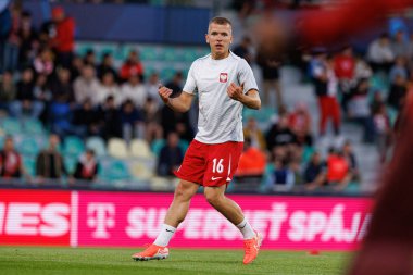 Antoni Kozubal, Polonya ve Gürcistan milli takımları arasında oynanan UEFA U-21 2025 maçında görüldü (Maciej Rogowski)