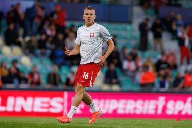 Antoni Kozubal, Polonya ve Gürcistan milli takımları arasında oynanan UEFA U-21 2025 maçında görüldü (Maciej Rogowski)