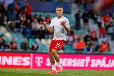 Antoni Kozubal, Polonya ve Gürcistan milli takımları arasında oynanan UEFA U-21 2025 maçında görüldü (Maciej Rogowski)