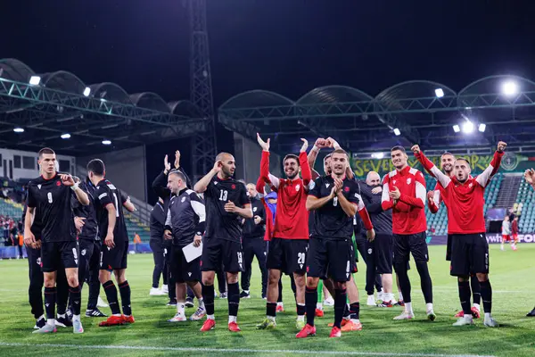 Gürcistan 'ın oyuncuları, Polonya ve Gürcistan milli takımları arasında oynanan UEFA U-21-2025 maçında görüldü (Maciej Rogowski)