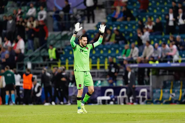 Luka Kharatishvili, Polonya ve Gürcistan milli takımları arasında oynanan UEFA Euro U-21 2025 maçında gol üstüne gol atarken görüldü (Maciej Rogowski)