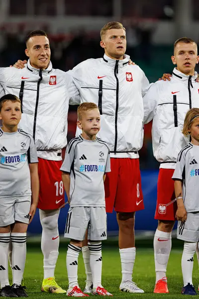  Dominik Marczuk, Jakub Kaluzinski ve Antoni Kozubal, Polonya ve Gürcistan milli takımları arasında oynanan UEFA Euro U-21 maçında görüldü (Maciej Rogowski)