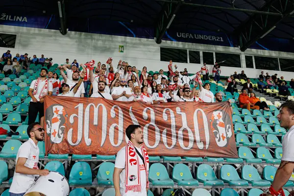 Polonya ve Gürcistan milli takımları arasında oynanan UEFA Euro U-21 2025 maçında Gürcistan taraftarları görülüyor (Maciej Rogowski)