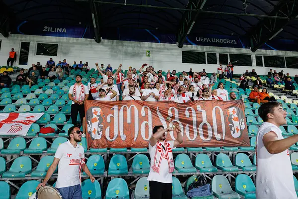 Polonya ve Gürcistan milli takımları arasında oynanan UEFA Euro U-21 2025 maçında Gürcistan taraftarları görülüyor (Maciej Rogowski)