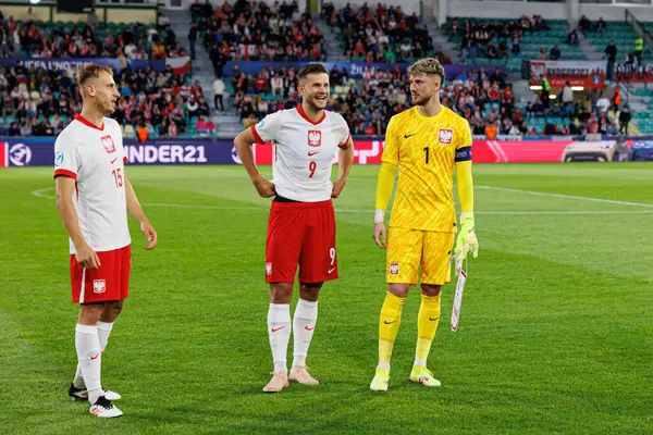 Michal Gurgul, Filip Szymczak ve Kacper Tobiasz, Polonya ve Gürcistan milli takımları arasında oynanan UEFA Euro U-21 2025 maçında görüldü (Maciej Rogowski)