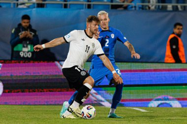 Jan Thielmann ve Mitja Ileniç, Almanya ve Slovenya milli takımları arasında oynanan UEFA Euro U-21 2025 maçında görüldü (Maciej Rogowski)