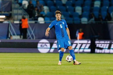 Zan Jevsenak, Almanya ve Slovenya milli takımları arasında oynanan UEFA U-21 2025 maçında görüldü (Maciej Rogowski)