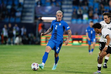 Mitja Ileniç, Almanya ve Slovenya milli takımları arasında oynanan UEFA U-21-2025 maçında görüldü (Maciej Rogowski)