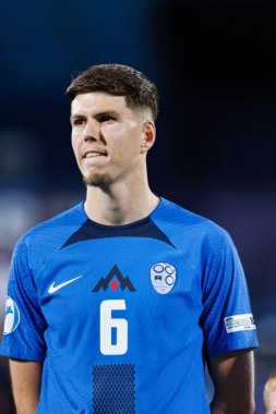 Zan Jevsenak, Almanya ve Slovenya milli takımları arasında oynanan UEFA U-21 2025 maçında görüldü (Maciej Rogowski)