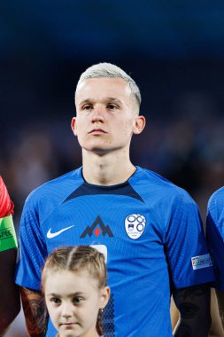 Mitja Ileniç, Almanya ve Slovenya milli takımları arasında oynanan UEFA U-21-2025 maçında görüldü (Maciej Rogowski)