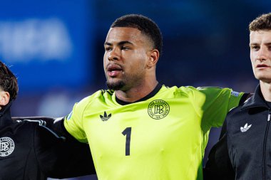 Noah Atubolu, Almanya ve Slovenya milli takımları arasında oynanan UEFA U-21-2025 maçında görüldü (Maciej Rogowski)