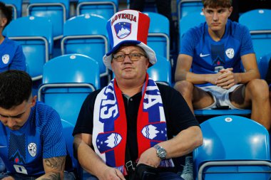 Slovenya taraftarı, Almanya ve Slovenya milli takımları arasında oynanan UEFA U-21-2025 maçında görüldü (Maciej Rogowski)