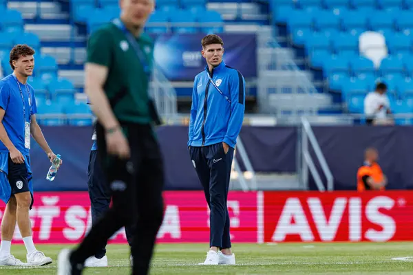 Zan Jevsenak, Almanya ve Slovenya milli takımları arasında oynanan UEFA U-21 2025 maçında görüldü (Maciej Rogowski)