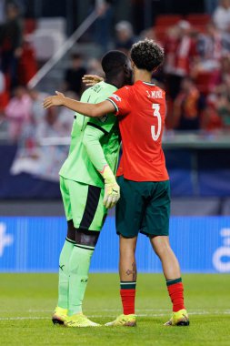Samuel Soares ve Joao Muniz, UEFA Euro U-21 2025 maçında Portekiz ve Polonya milli takımları arasında görüldü (Maciej Rogowski)