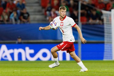 Jakub Kaluzinski, Portekiz ve Polonya milli takımları arasında oynanan UEFA U-21 2025 maçında görüldü (Maciej Rogowski)