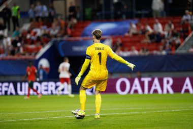 Kacper Tobiasz, Portekiz ve Polonya milli takımları arasında oynanan UEFA U-21 2025 maçında görüldü (Maciej Rogowski)