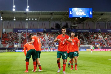 Henrique Araujo, Portekiz ve Polonya milli takımları arasında oynanan UEFA Euro U-21 2025 maçında gol attıktan sonra kutlama yaparken görüldü (Maciej Rogowski)