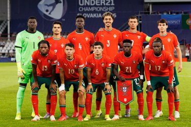 Portekiz milli takımları arasında oynanan UEFA U-21-2025 maçında Portekiz ve Polonya milli takımları (Maciej Rogowski)