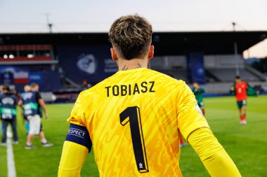 Kacper Tobiasz, Portekiz ve Polonya milli takımları arasında oynanan UEFA U-21 2025 maçında görüldü (Maciej Rogowski)