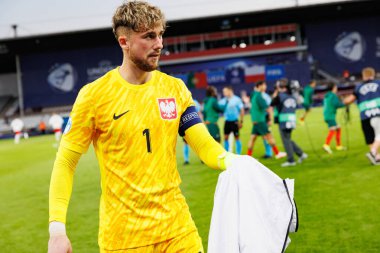 Kacper Tobiasz, Portekiz ve Polonya milli takımları arasında oynanan UEFA U-21 2025 maçında görüldü (Maciej Rogowski)