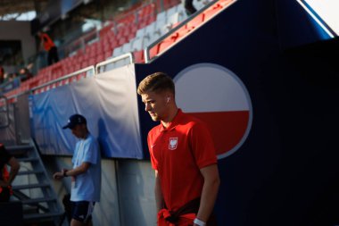 Jakub Kaluzinski, Portekiz ve Polonya milli takımları arasında oynanan UEFA U-21 2025 maçında görüldü (Maciej Rogowski)