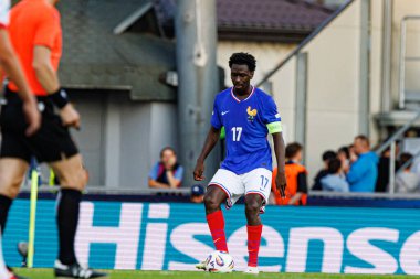 Soungoutou Magassa, UEFA Euro U-21 2025 maçında Fransa ve Polonya milli takımları arasında görüldü (Maciej Rogowski)
