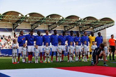 Fransa ve Polonya milli takımları arasında oynanan UEFA U-21-2025 maçında Fransa 'nın oyuncuları görülüyor (Maciej Rogowski)
