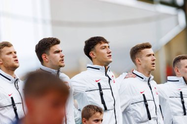 Polonya 'nın oyuncuları, Fransa ve Polonya milli takımları arasında oynanan UEFA U-21-2025 maçında görüldü (Maciej Rogowski)