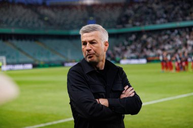 Edward Iordanescu UEFA Avrupa Ligi 1. tur eleme maçında Legia Warszawa ve FK Aktobe takımları arasında Stadion Miejski Legii Warszawa 'da (Maciej Rogowski)