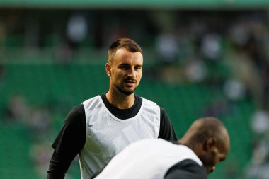 UEFA Avrupa Ligi 1. tur eleme maçında Nemanja Andelkoviç, Legia Warszawa ve FK Aktobe takımları arasında Stadion Miejski Legii Warszawa 'da (Maciej Rogowski)