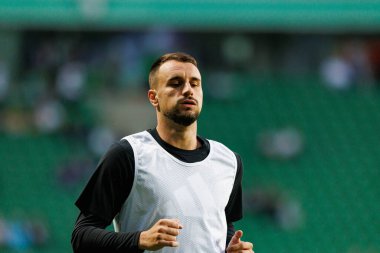 UEFA Avrupa Ligi 1. tur eleme maçında Nemanja Andelkoviç, Legia Warszawa ve FK Aktobe takımları arasında Stadion Miejski Legii Warszawa 'da (Maciej Rogowski)