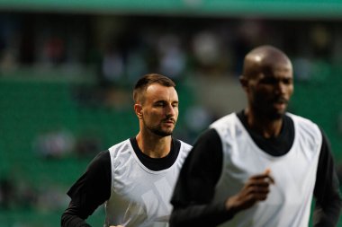 UEFA Avrupa Ligi 1. tur eleme maçında Nemanja Andelkoviç, Legia Warszawa ve FK Aktobe takımları arasında Stadion Miejski Legii Warszawa 'da (Maciej Rogowski)