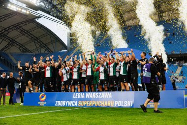 Legia takımı Süper Puchar Polski maçında Lech Poznan ve Legia Warszawa (Maciej Rogowski)