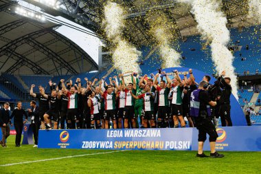 Legia takımı Süper Puchar Polski maçında Lech Poznan ve Legia Warszawa (Maciej Rogowski)