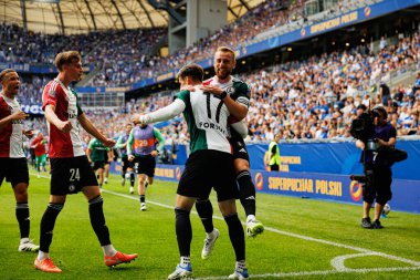 Rafal Augustyniak ve Ilya Shkurin, Süper Puchar Polski maçında Lech Poznan ve Legia Warszawa (Maciej Rogowski)