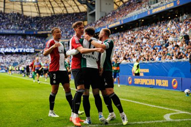 Legia oyuncuları, Süper Puchar Polski maçında Lech Poznan ve Legia Warszawa (Maciej Rogowski)