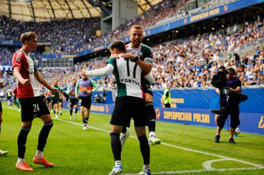 Rafal Augustyniak ve Ilya Shkurin, Süper Puchar Polski maçında Lech Poznan ve Legia Warszawa (Maciej Rogowski)