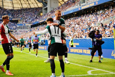 Rafal Augustyniak ve Ilya Shkurin, Süper Puchar Polski maçında Lech Poznan ve Legia Warszawa (Maciej Rogowski)