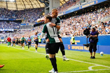 Rafal Augustyniak ve Ilya Shkurin, Süper Puchar Polski maçında Lech Poznan ve Legia Warszawa (Maciej Rogowski)